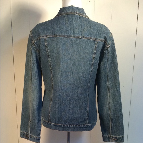 Adolfo Jeans women’s Jean Jacket Size Medium embellished denim jacket - Picture 6 of 11